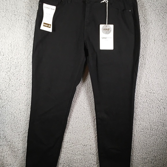 sandpiper Pants - Sandpiper Jean's Women's Size 20 Black High Waisted Jegging Corset Push Up